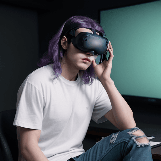 AI generated: ((cyberpunk)), (night, dark room), (((VR goal held with both hands))))), (green light in the room)),...
