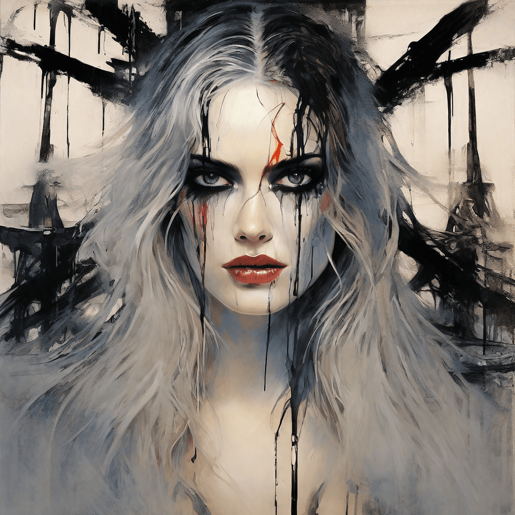 AI generated: A highly detailed (((luis royo fantasy-esque style dark art portrait))), of a very beautiful stunnin...