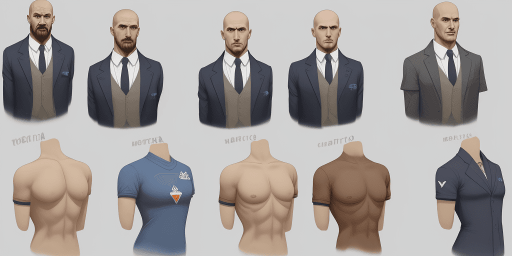 AI generated: Crie uma logo apocaliptica da marca MDC, com varios homens carecas vestidos como detentos