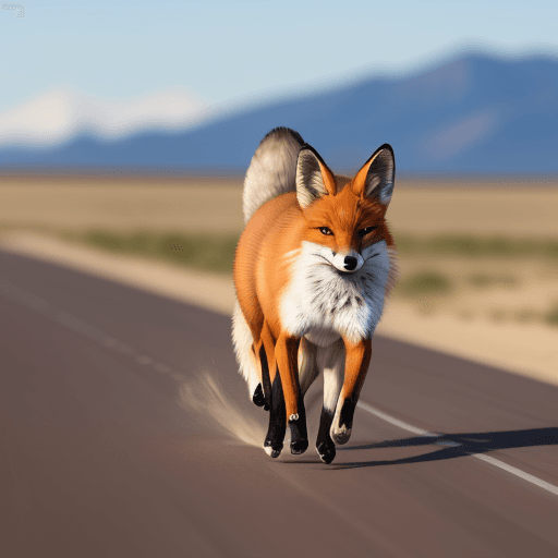 AI generated: Photo of a fox running, logo, , in the style of  mustang emblem .