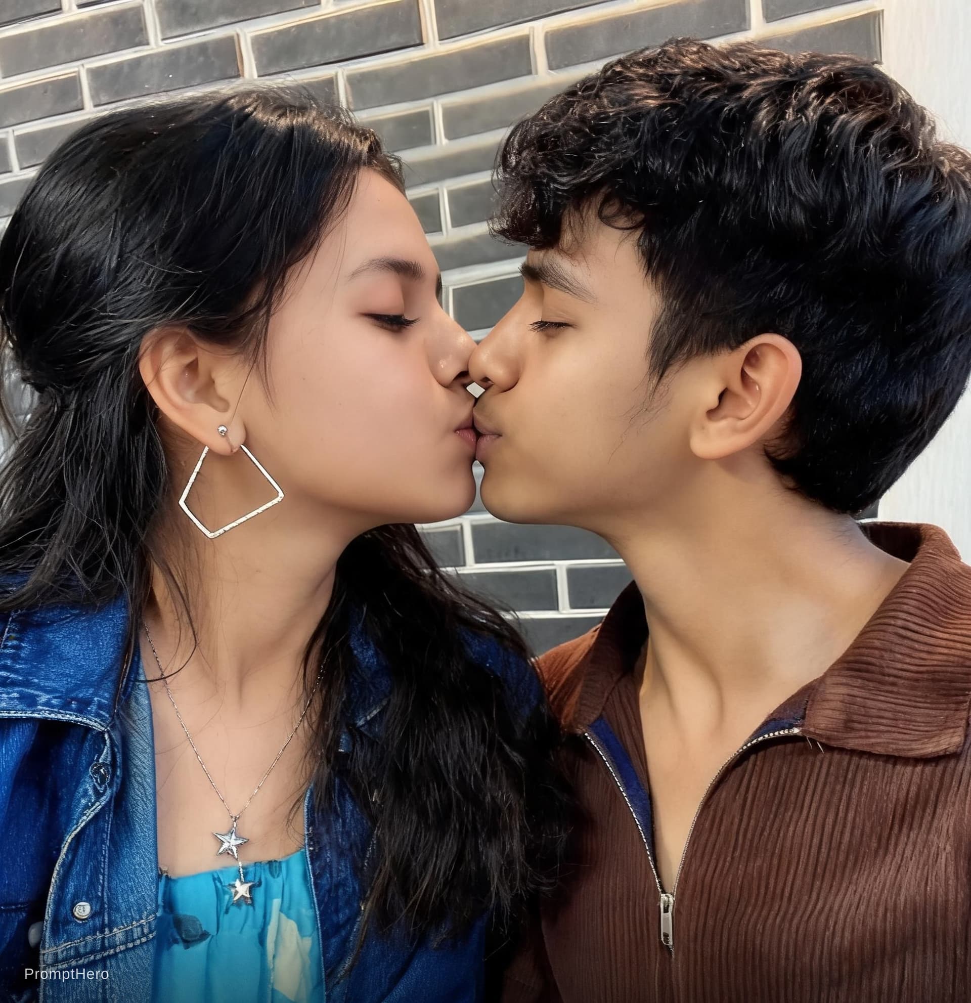 AI generated: Kissing together 