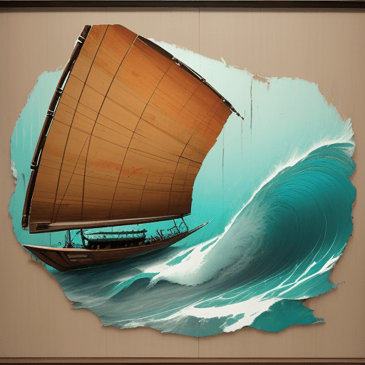 AI generated: canvas painting with Thai teacher, in the style of duffy sheridan, reefwave, wood, mid-century, eric...