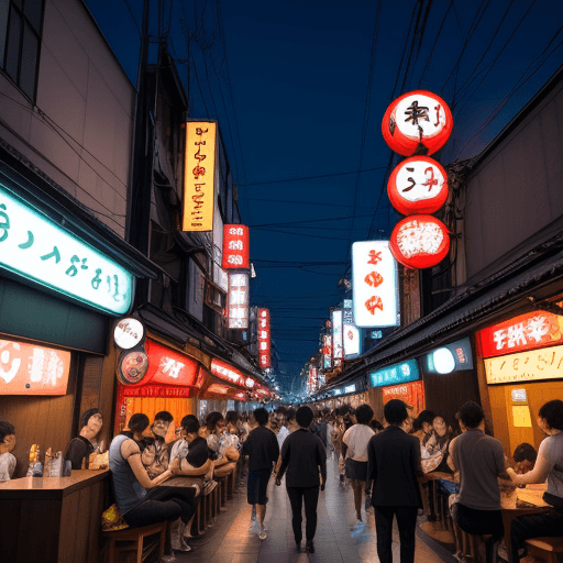 AI generated: Dotonburi con gente de noche
