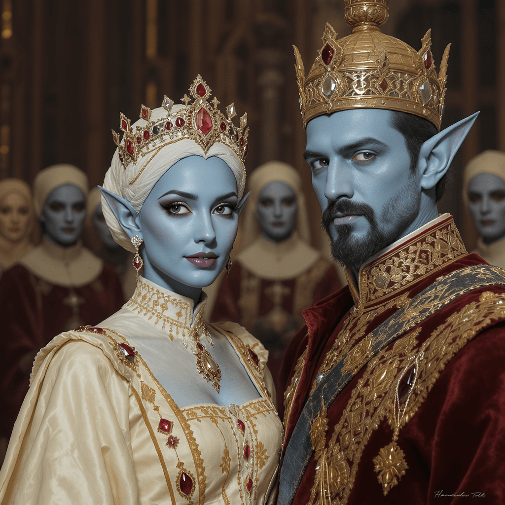 AI generated:  Image is a high-resolution close up hyper realistic digital artwork depicting royal elite couple wi...