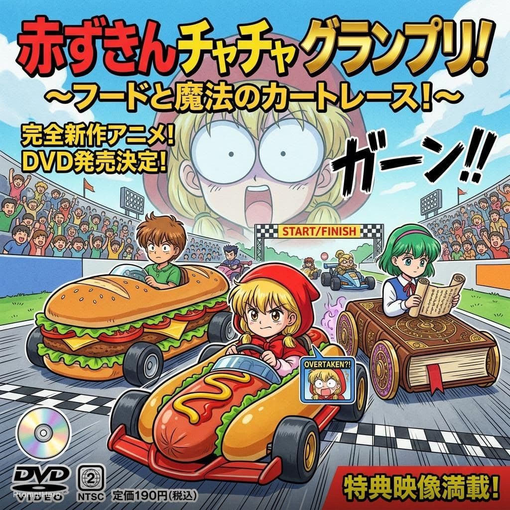 AI generated: akazukin chacha chacha hot dog car  riiya human sandwich kart shiine-chan book kart Race Grand Prix ...