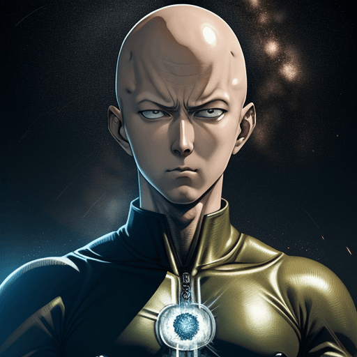 AI generated: one punch man Saitama made of stars, art by Yusuke Murata,centre composition, cinematic, trending on...