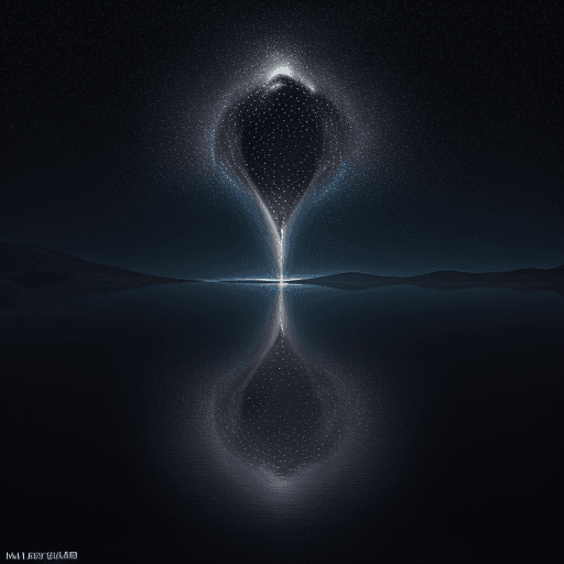 AI generated: protruding from a (lake:1. 1), reflecting the night sky. (Night sky:1. 1), ethereal, (starry:1. 2), ...