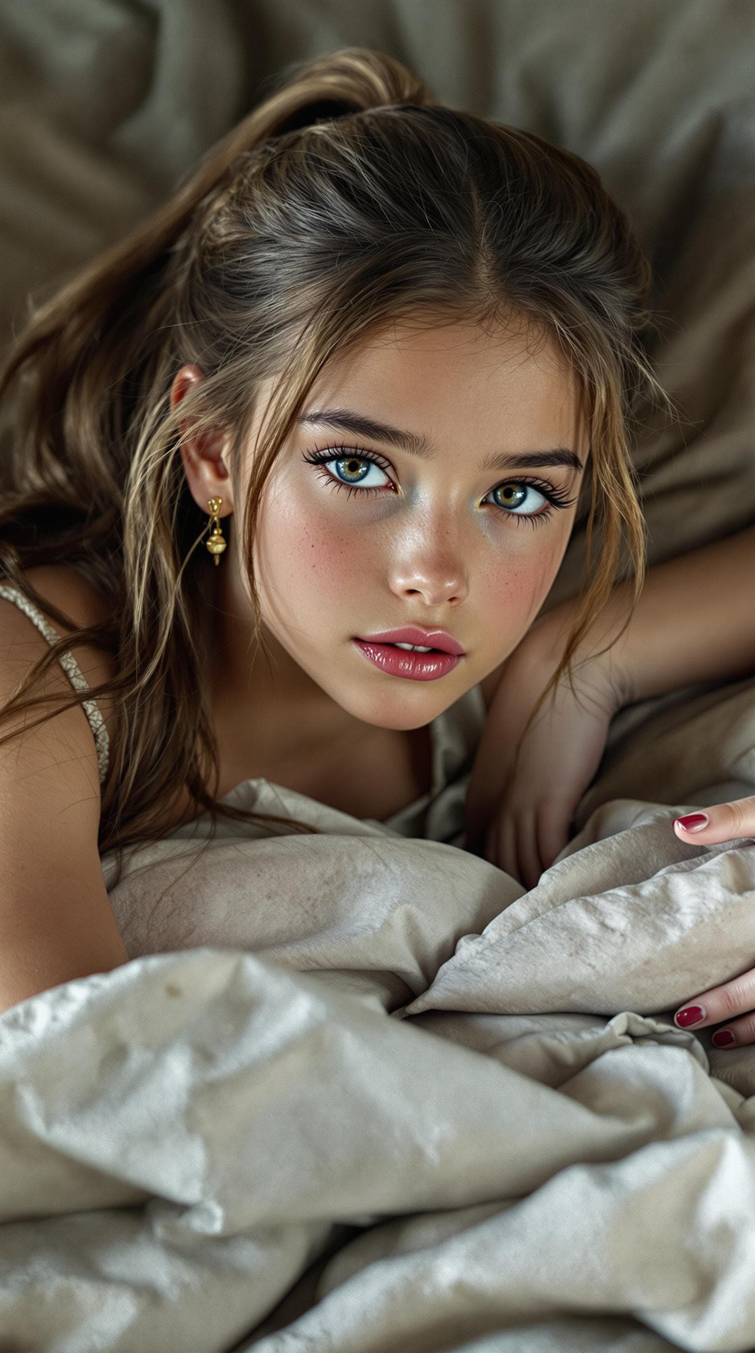 AI generated: a professional photo of a exceptionally beautiful girl in the world (age 11), (eleven year old), Pol...