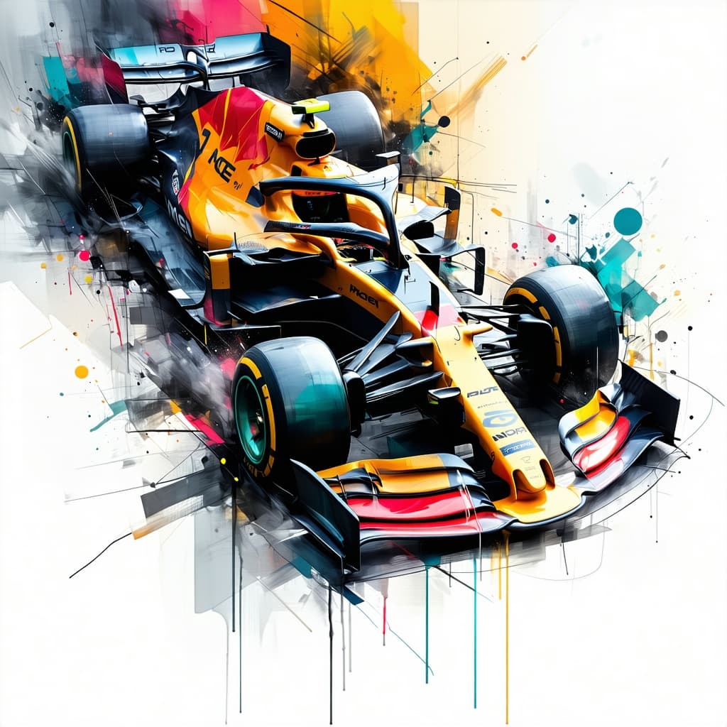 AI generated: F1 McLaren Car | centered| key visual| intricate| highly detailed| breathtaking beauty| precise line...