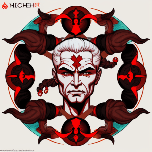 AI generated: archer god with six arms and three faces, the face to the left is evil, the face to the right is goo...