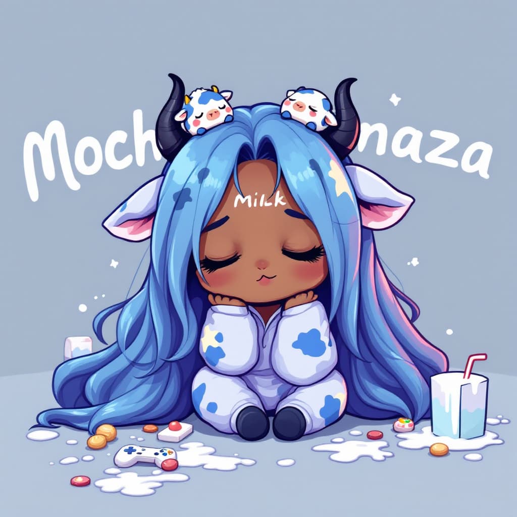 AI generated: Thick outline, best quality,grey blue theme,outline,
(chibi:1.2),(absurdly long hair,gradient hair:1...