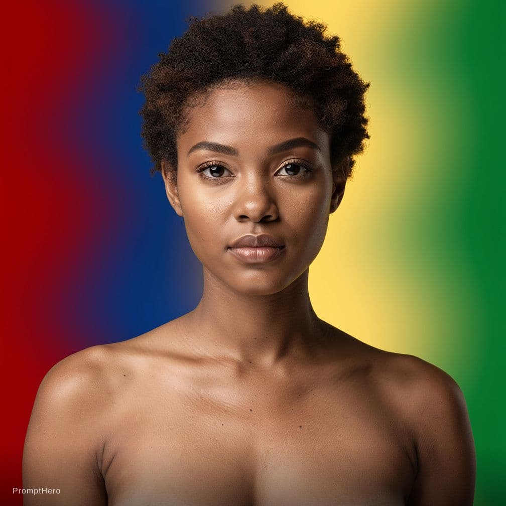 AI generated:  Adah #2081 with red, blue, green, yellow and green in the background