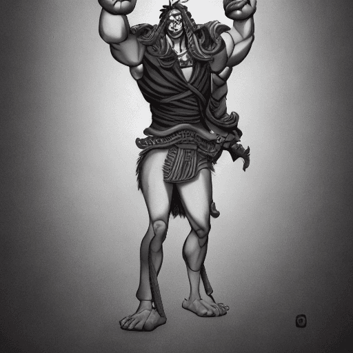 AI generated: Heracles, greek mythology, one piece character, simetric body, full body, extremely detailed, cinema...