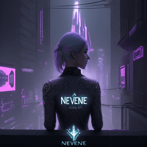 AI generated: logo with text "Neverene", cyberpunk style, light atmosphere; 8k, intricate detail,  HDR, high resol...