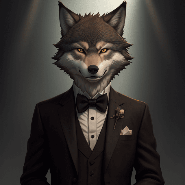 AI generated: high quality art by studio ghibli, moody lighting, anthropomorphic male wolf, teenager, tan fur and ...