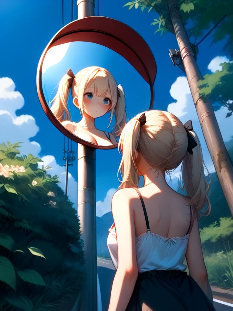 girl like convex mirror / traffic mirror