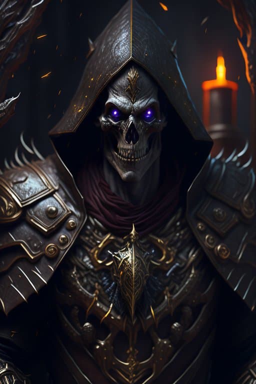 AI generated: (extremely detailed 8k wallpaper), a medium shot photo of a fearful necromancer, Intricate, High Det...