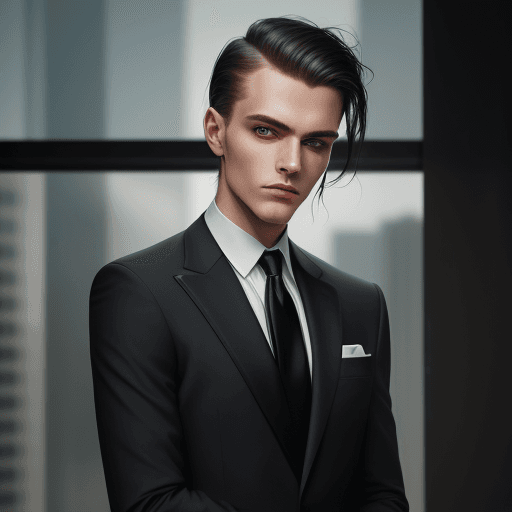 AI generated: a man in a suit and tie posing for a picture, a stock photo by Michael Flohr, featured on cg society...
