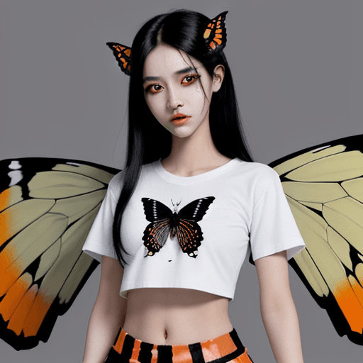 AI generated: (masterpiece), best quality, expressive eyes, perfect face, (beautiful butterfly monster woman, She ...