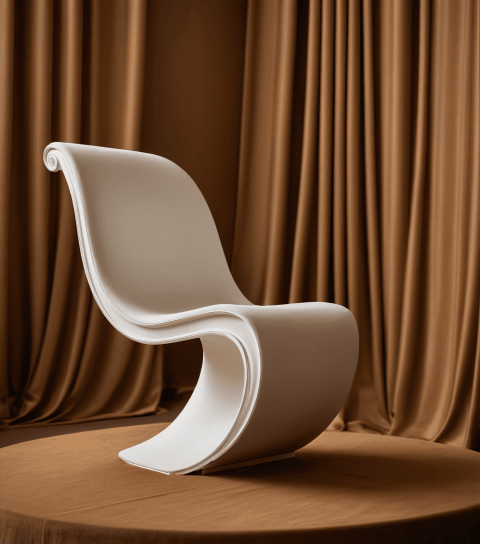 AI generated: a white podium sitting on top of a brown cloth, an abstract sculpture, inspired by Anna Füssli, tren...