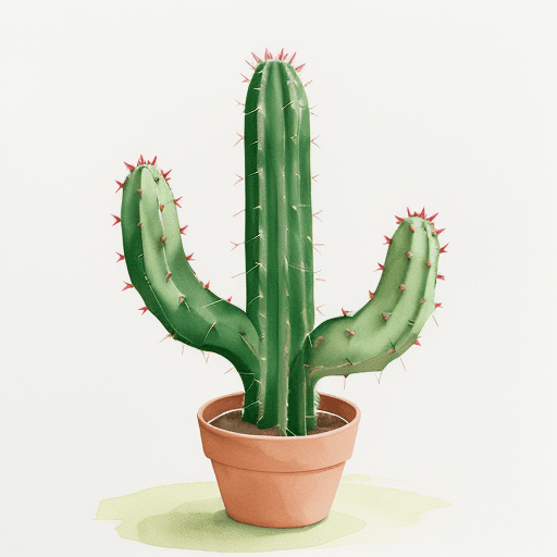 AI generated: Cactus in watercolour, minimalist