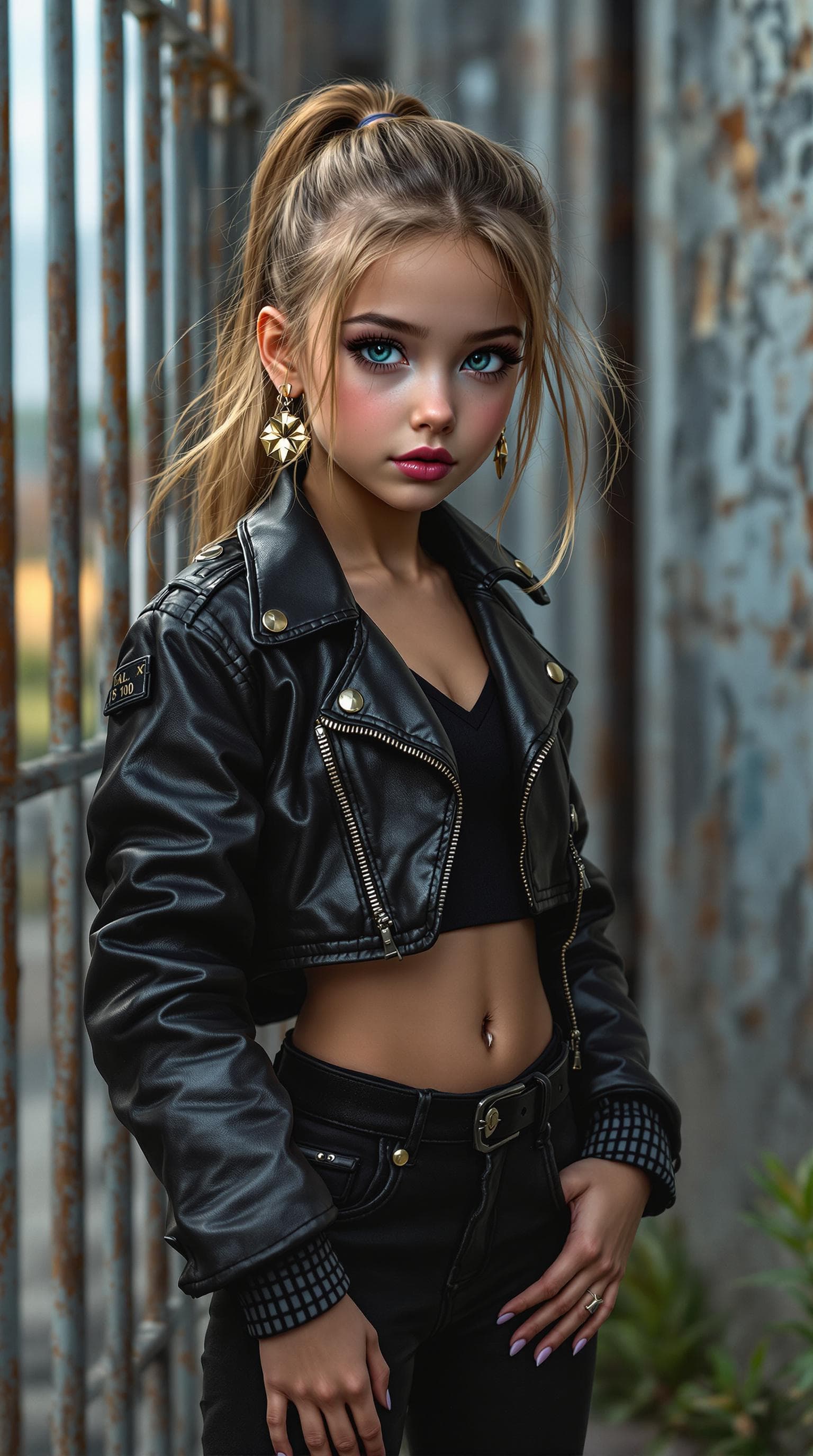 AI generated: a professional photo of a exceptionally beautiful girl in the world (age 10), (ten year old), highly...