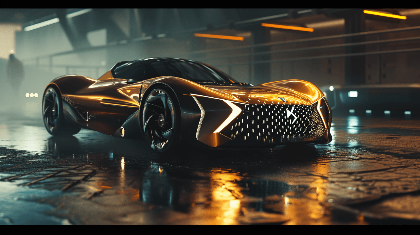 AI generated: DS Automobile, futuristic car, prototype, insane details, intricate details, realistic, Bauhaus styl...