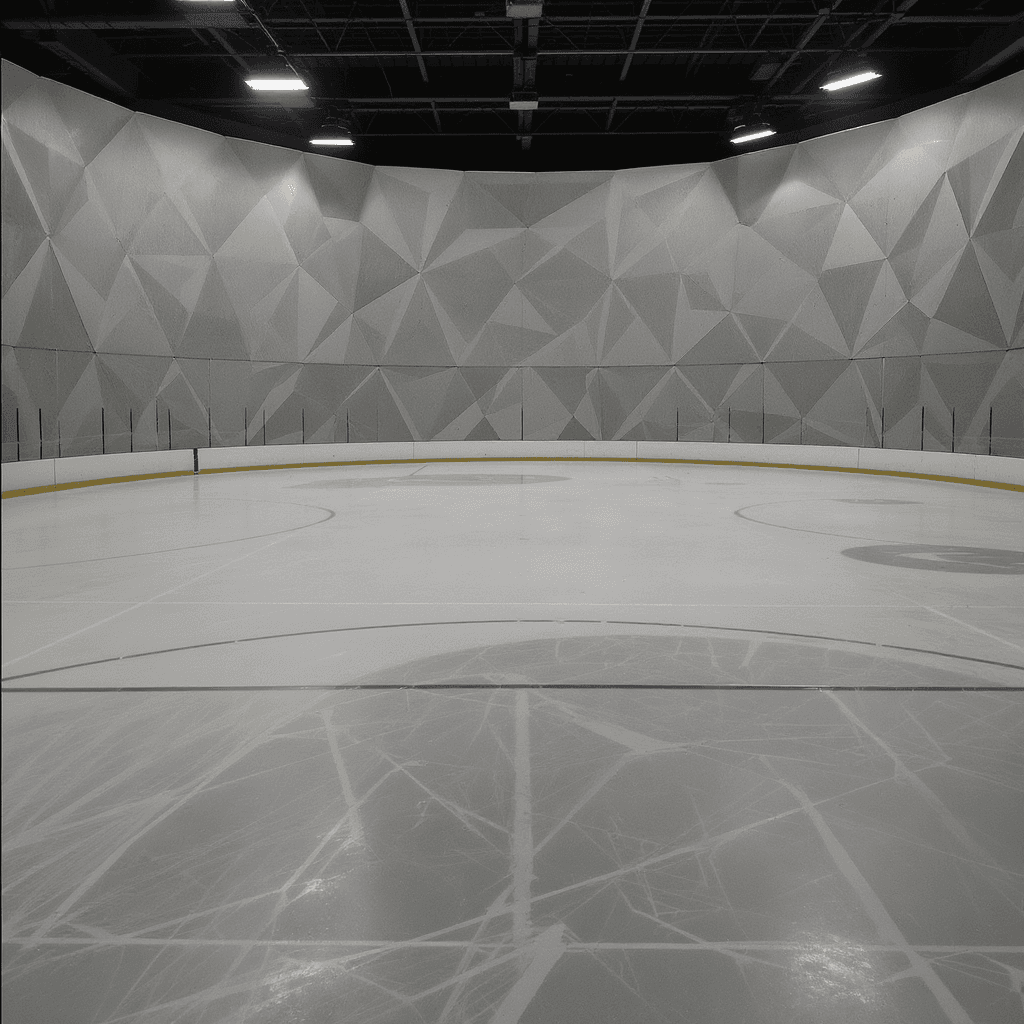 AI generated: arena background with geometric walls and fluorescent lights