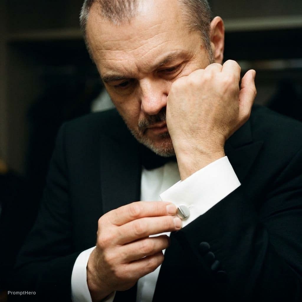 AI generated: Adjustment of Cufflink (Detailed Mid-Shot)
Ultra-realistic, mid-shot portrait focusing on a precise...