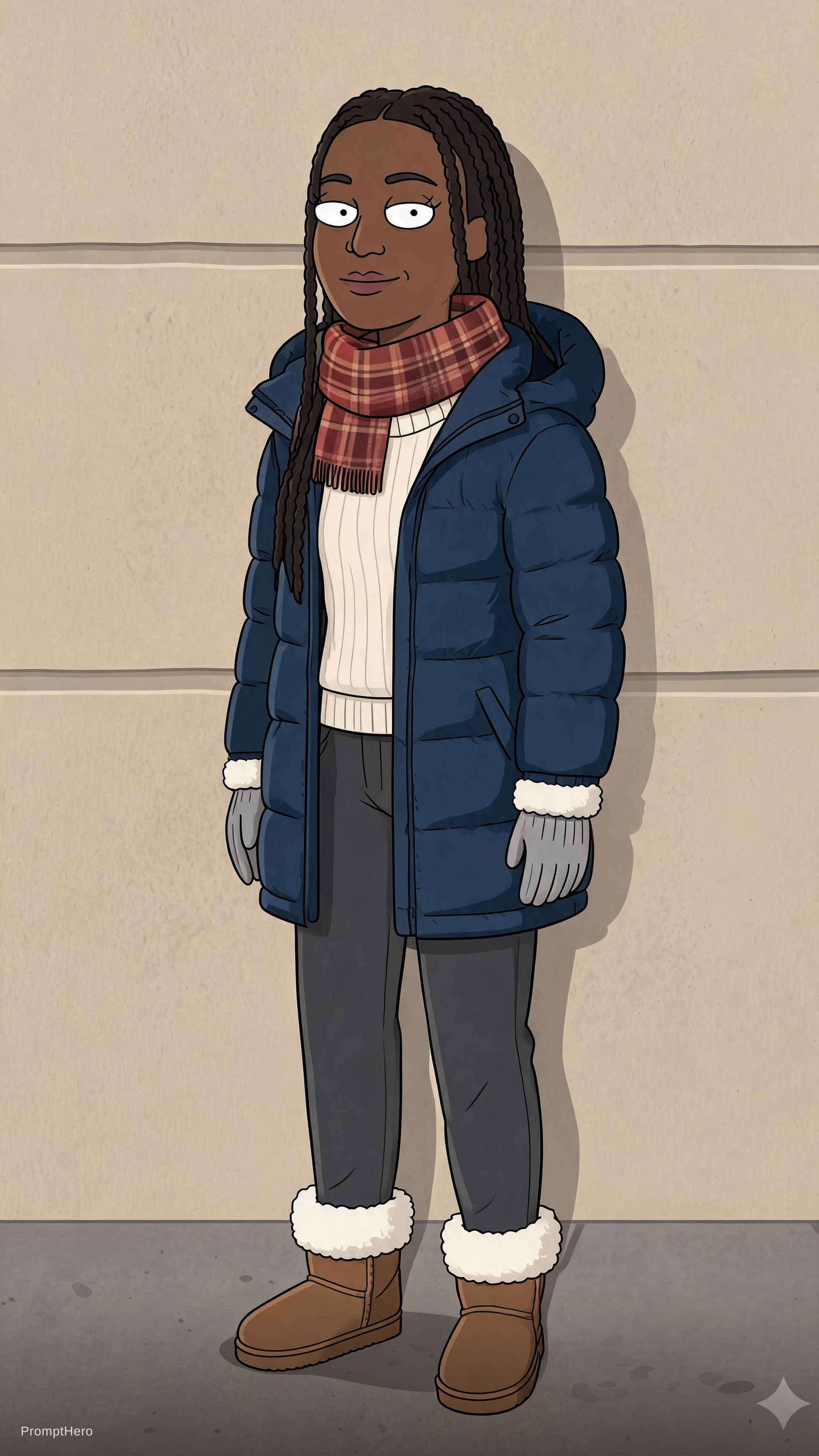 AI generated: turn clothes in winter clothes outfit.
