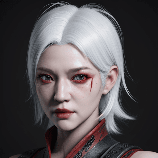 AI generated: Kunoichi, white hair, red eyes, intricate artwork, octane render, high detail, octane render, 8k