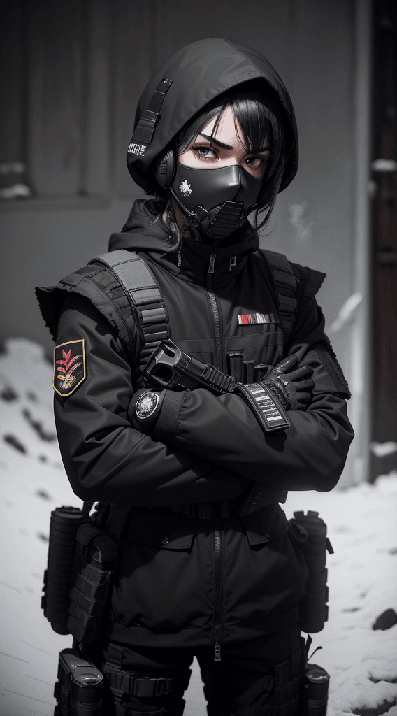 AI generated: best quality, masterpiece, photography of an elite soldier, nighttime, dark shot, dark theme, moonli...
