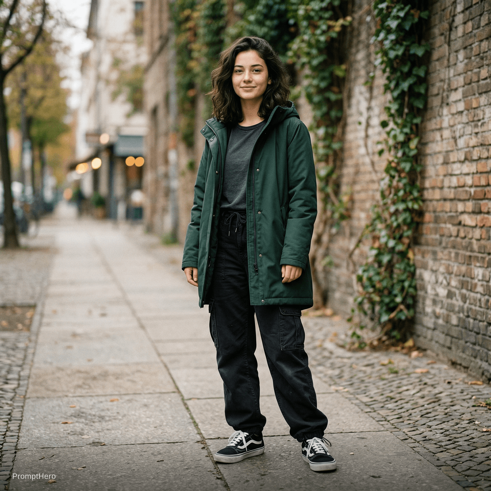 AI generated: Photorealistic full-body head-to-toe portrait of the exact same young woman from the reference photo...