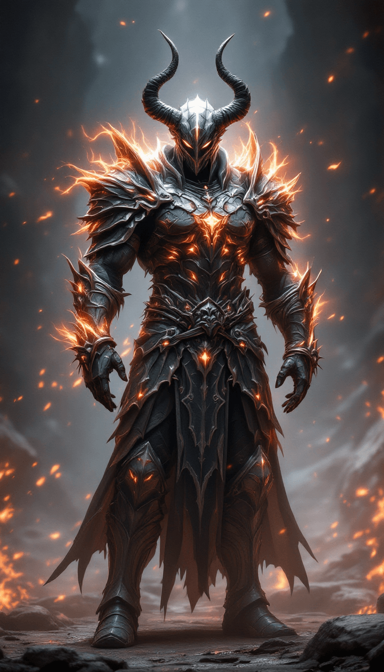 AI generated: final fantasy, male, warrior, fantasy big beautifull full body fantasy rpg armor with extrem many de...