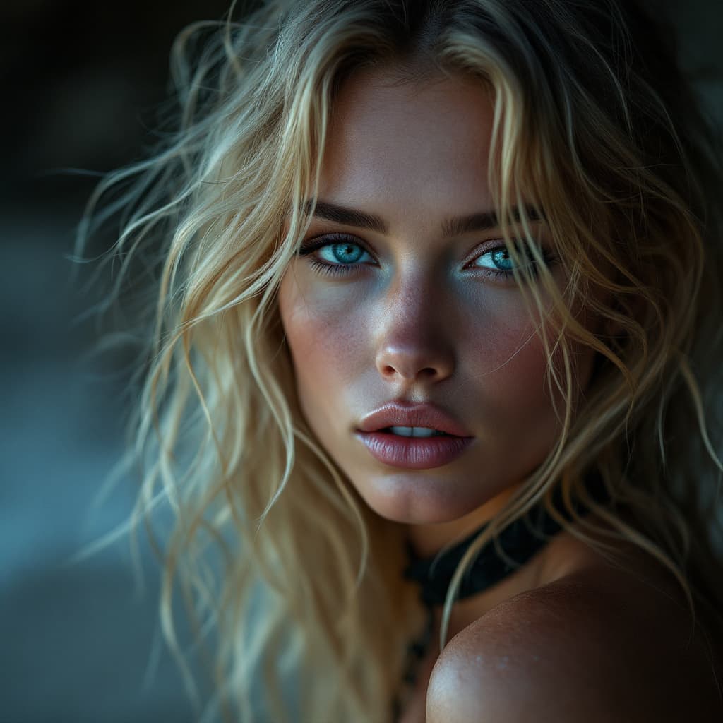 AI generated: russian,blonde, 18 years old , model, in beach  gorgeous woman hashion model 24 years old, vogue mag...