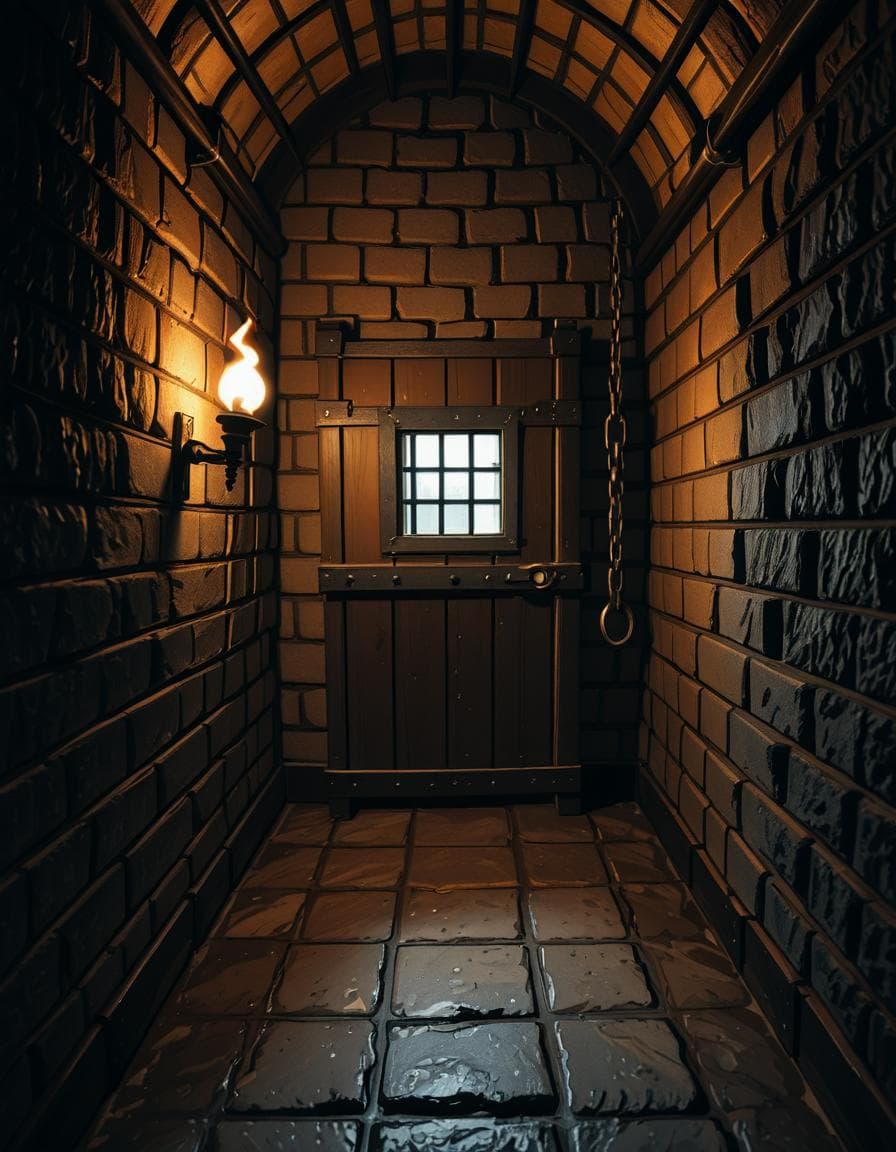 medieval castle prison cell illu - Image 1