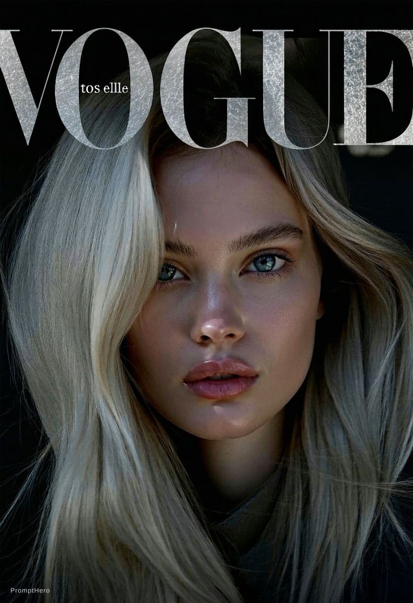 AI generated: A luxury high-fashion magazine cover. Magazine name at the very top in massive elegant serif font re...