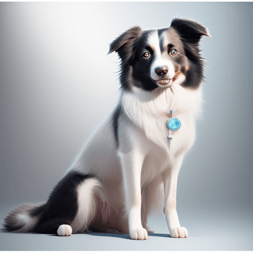 AI generated: border collie as a girl of the pearl surrealism rich, cinematic color grading, sharp focus, canon, D...