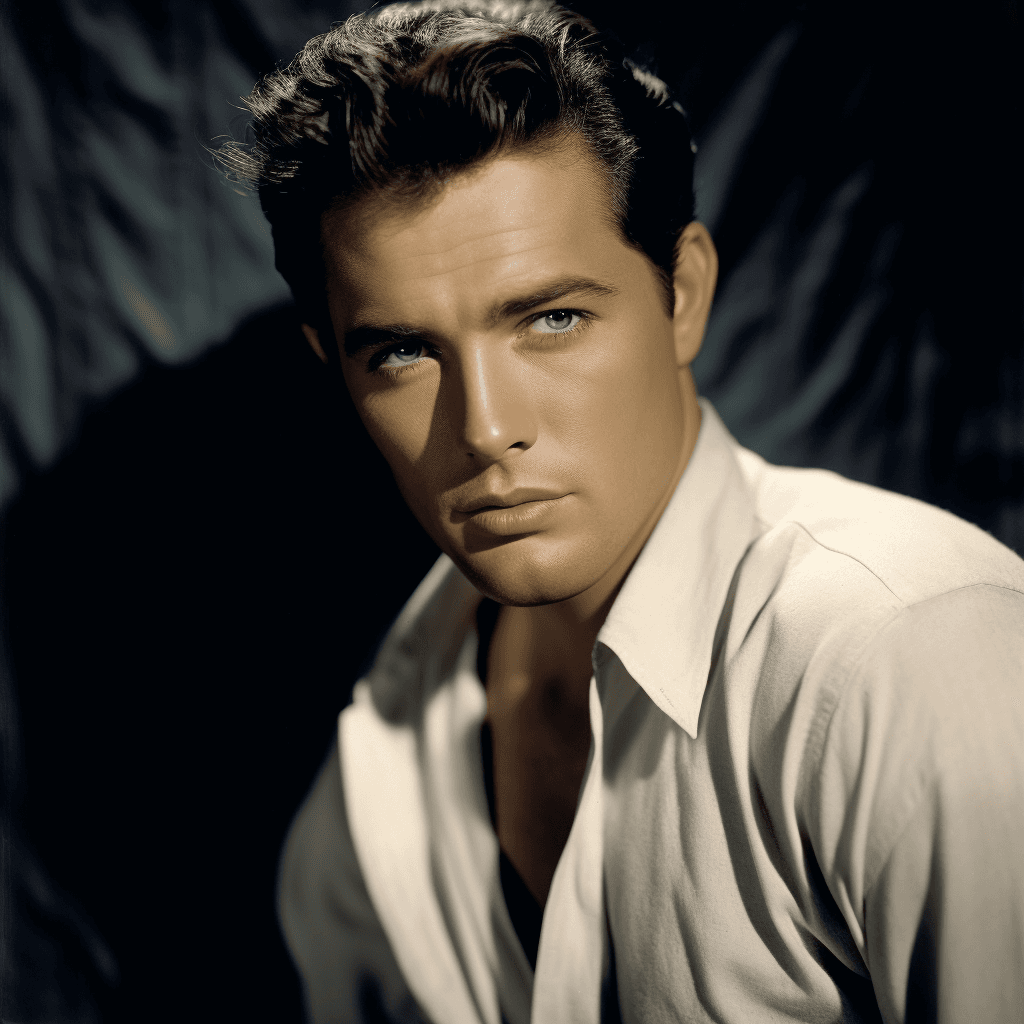 AI generated: hollywood, standing, wearing a stetson, perfect eyes, perfect face, colorized, actor man, handsome, ...