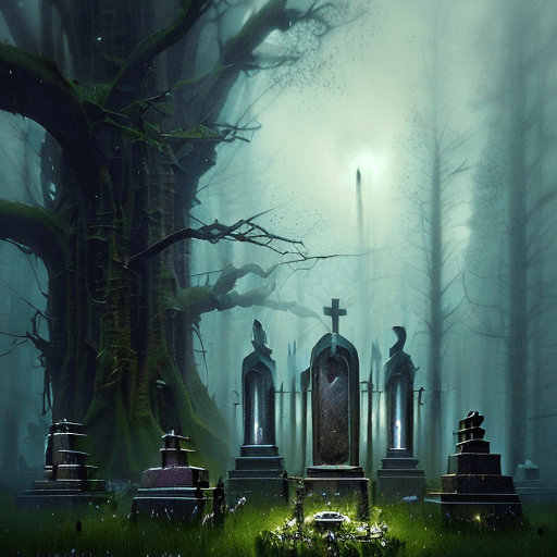 AI generated: The Sacrifice, dark and light, epic, darkness, rainy day, cementery, , professional ominous concept ...