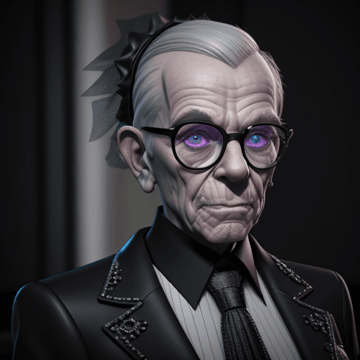 AI generated: George Burns as a goth TerminTOR, hyperrealism, photorealistic, 8k, unreal engine, 3d render --ar 9:...