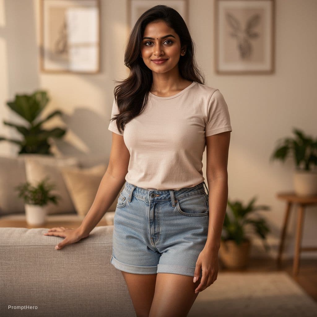 AI generated: A beautiful natural looking indian woman wearing lingerie 