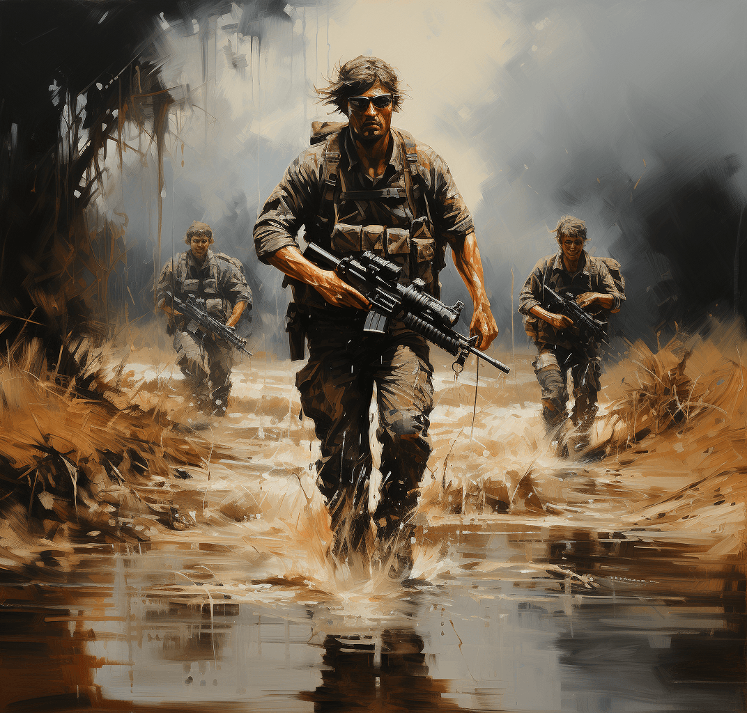 AI generated: call of duty modern warfare qod, in the style of precisionist style, subdued palettes, lifelike figu...
