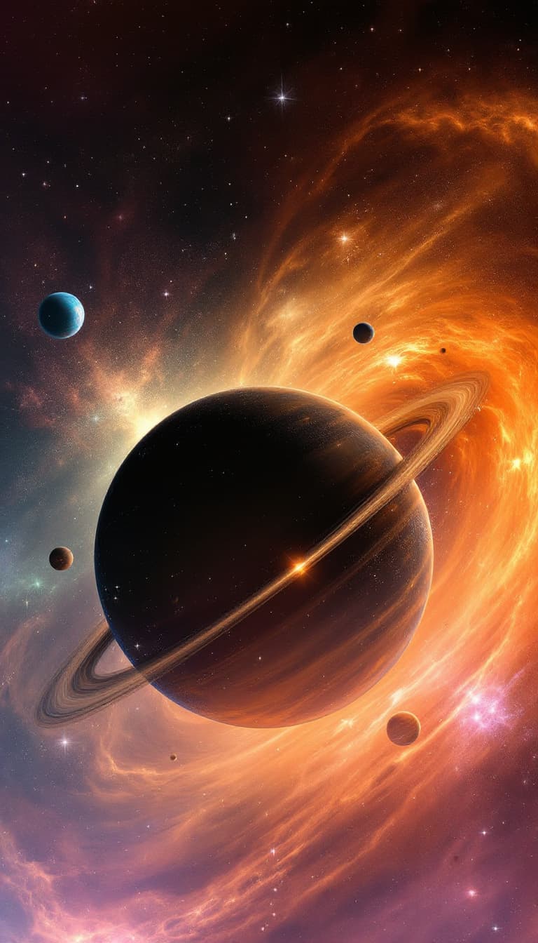 AI generated: Galaxy, Zoom Planets, cinamatic,