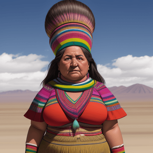 AI generated: mujer obesa del altiplano boliviano Hyper realistic