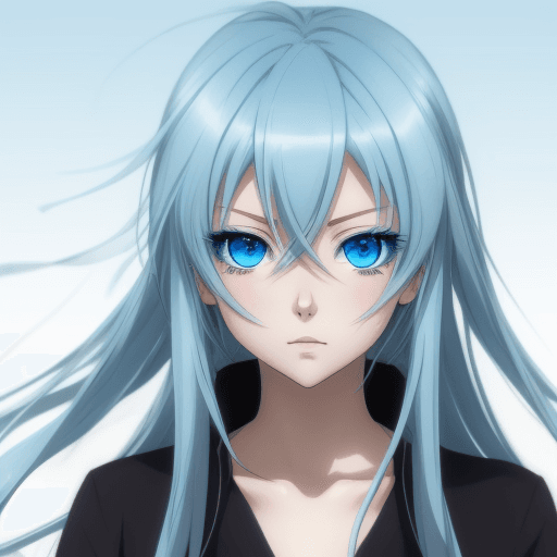 AI generated: Anime, Blue eyes, 