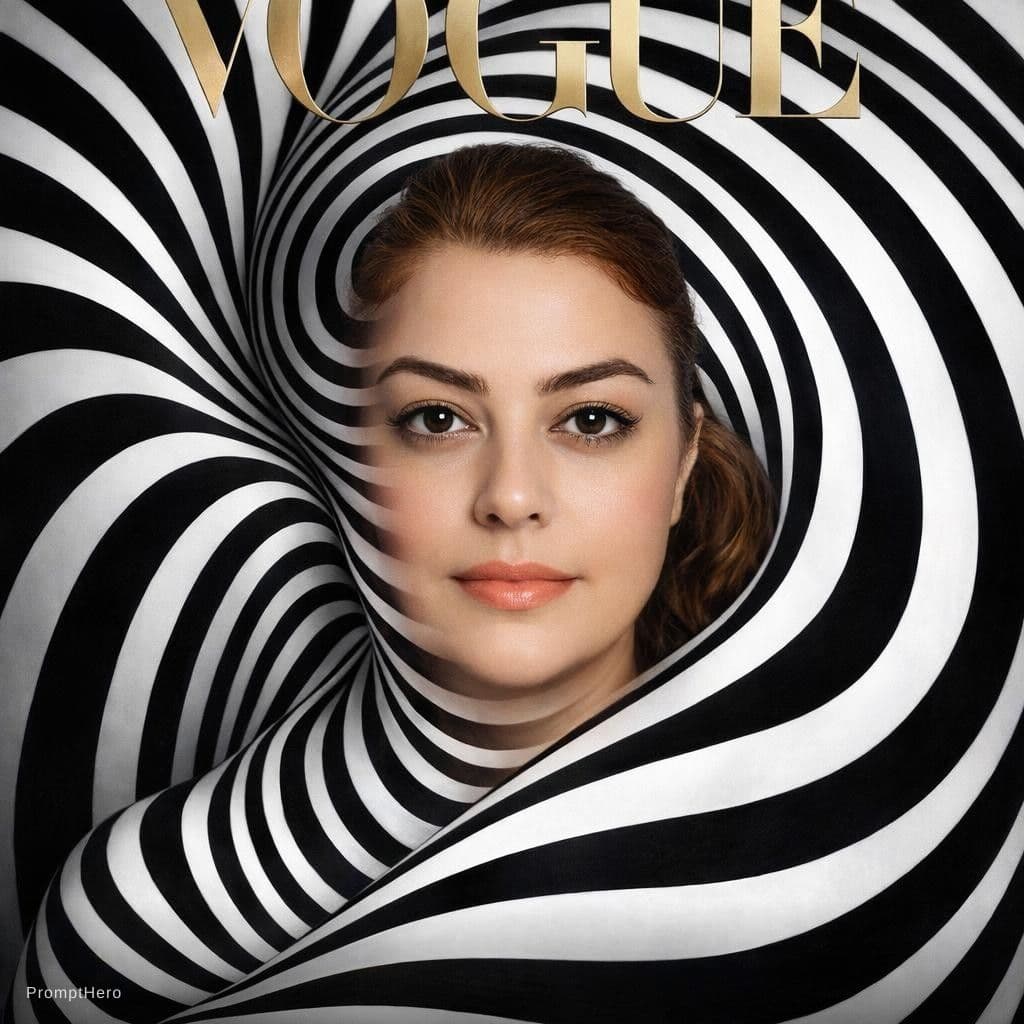 AI generated: (masterpiece:1.3), (best quality:1.3), ultra-detailed, 4k, 9:16 vertical

fashion magazine cover, re...