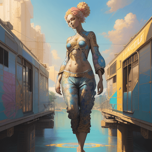 AI generated: Beautiful anime painting of solarpunk summer chill day, by tim okamura, victor nizovtsev, greg rutko...