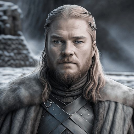 AI generated: 50year old man interpreted as a Viking, game of thrones  portrait