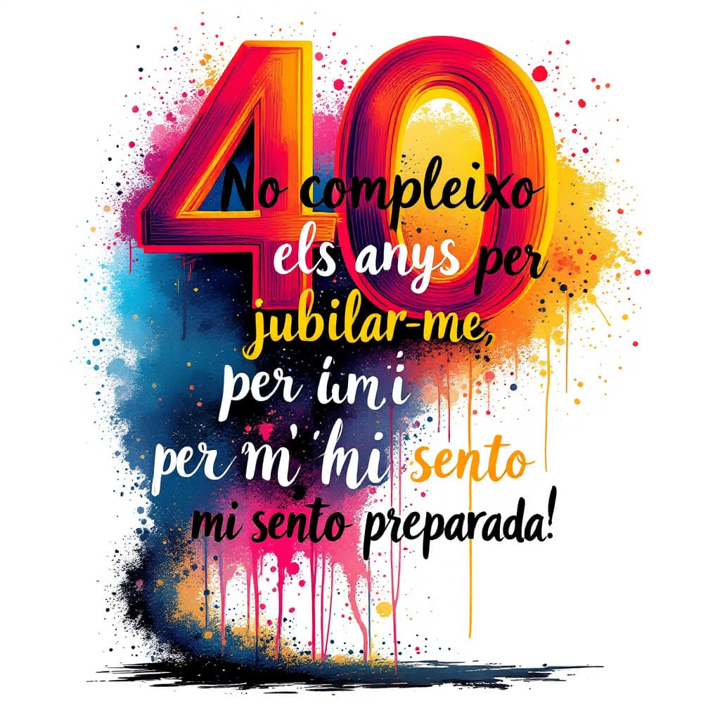 AI generated: text for tshirt to celebrate 40th birthday
the text is: No compleixo els anys per jubilar-me, però m...